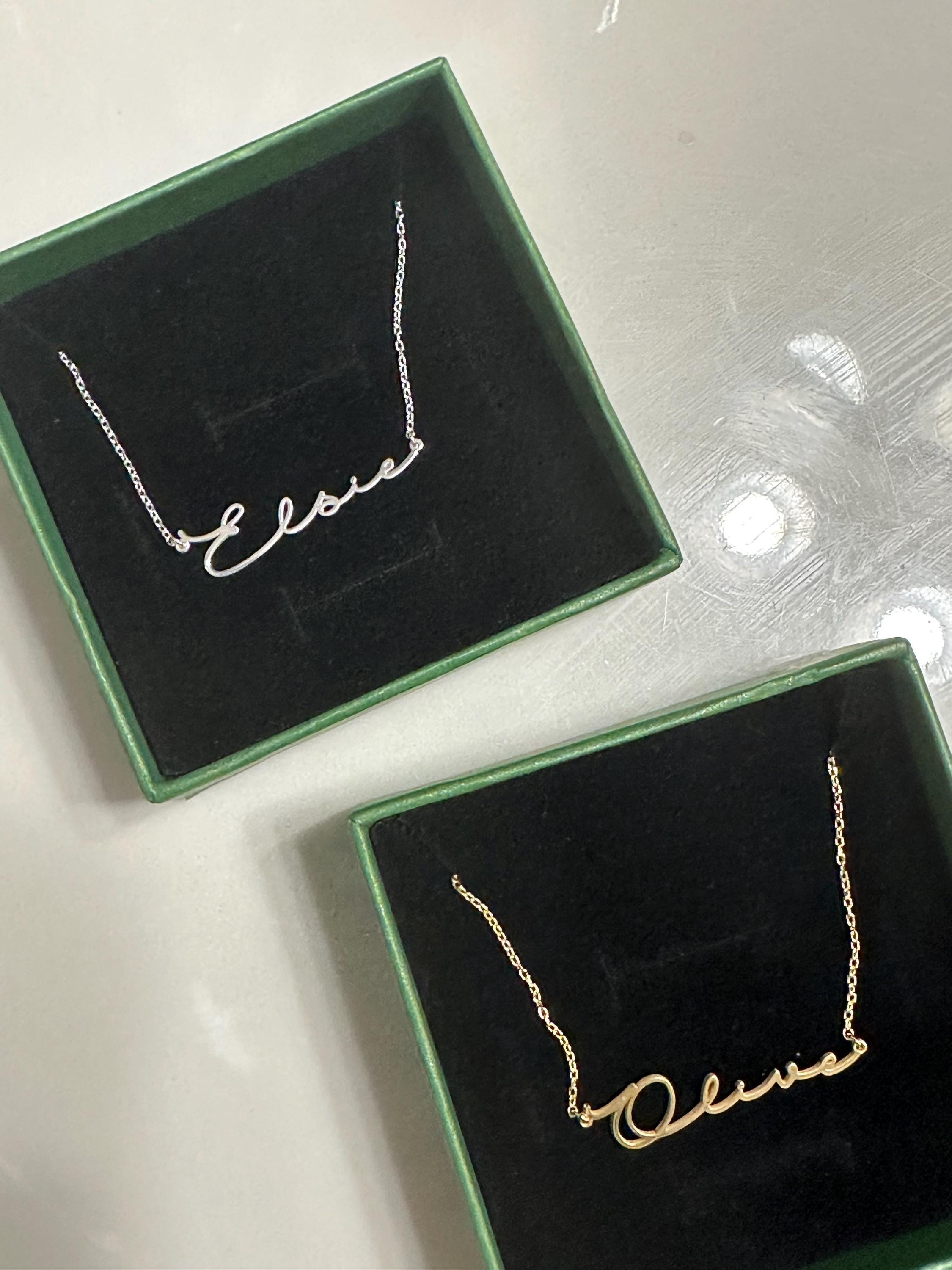 Namenskette Gold, Namensschild Halskette 14k Massivgold, Personalisierter Namensschmuck, Gold filled Name, Mama Halskette, Personalisierter Namensschmuck, AU20