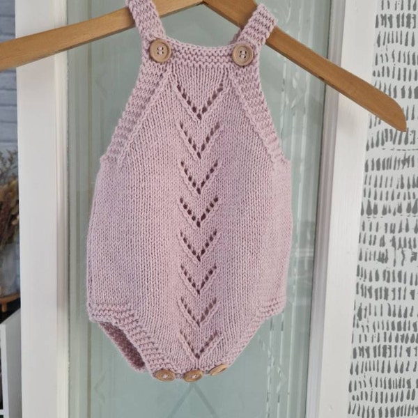 Baby Romper Knitting Pattern PDF - Lacey Romper Beginners - Instant ...