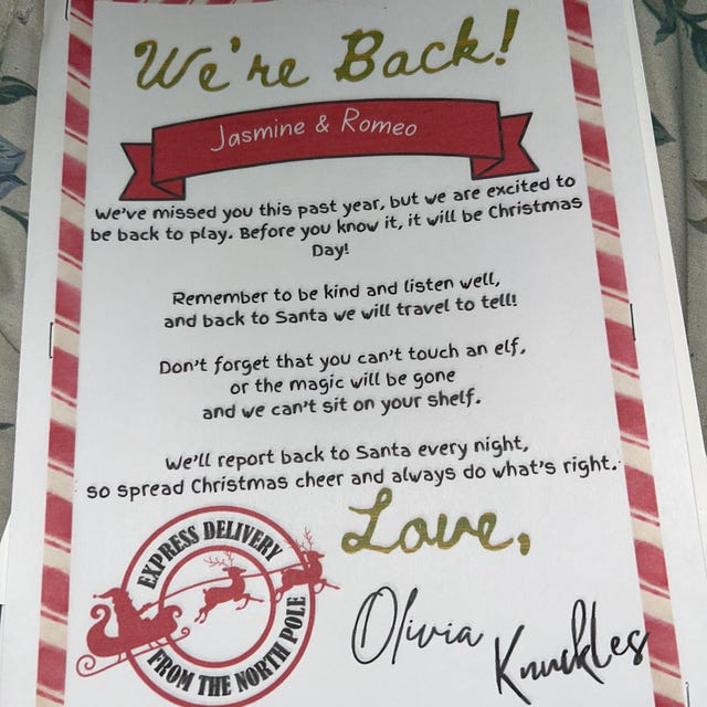 Editable Elf Welcome Back Letter We're Back Note Digital Editable Elf Welcome Back Letter We're Back Note Digital