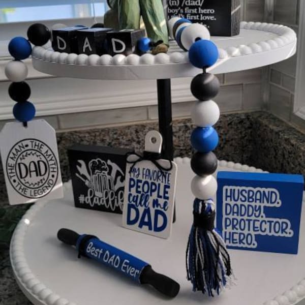 Father’s Day Decor Bundle, Father’s Day, Set of 3, Spring Tiered Tray ...
