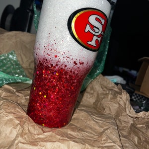 San Francisco 49ers Glitter 20 Oz Tumblr Custom Tumbler Football Gifts 