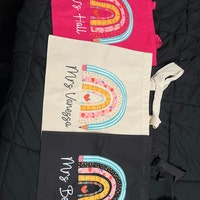 Personalized Teacher Tote Bag, Boho Rainbow Teacher Gift - Etsy