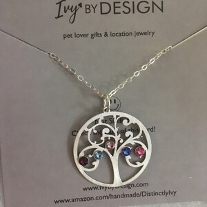Family Tree Necklace Birthstone Tree Pendant Gift Family Etsy Ireland