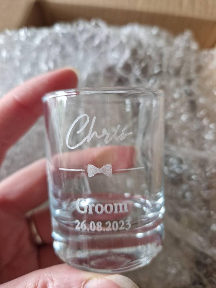 Engraved Shot Glass Personalised Shot Glasses Novelty Gift Idea for Birthday Weddings Best Man Groomsman Gift