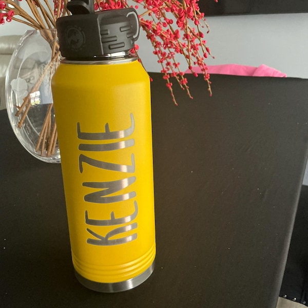 Engraved Water Bottles With Straw, Personalized Insulated Water Bottle ...