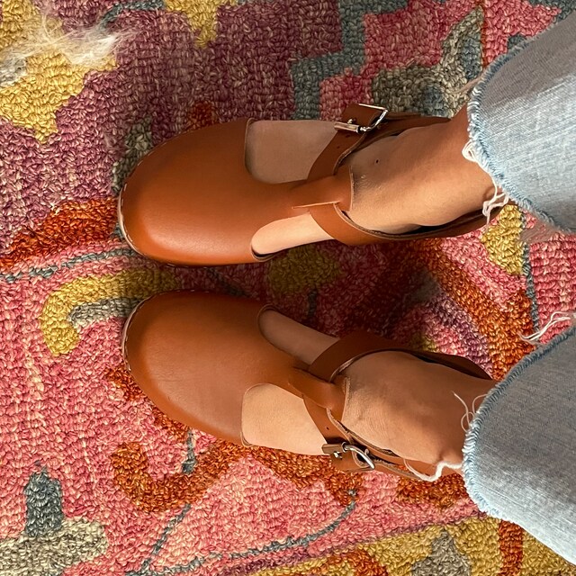 Swedish Clogs Womens High Heels Highwood T bar Tan Leather by Lotta From Stockholm Wooden Clogs T strap Shoes Lottafromstockholm Etsy