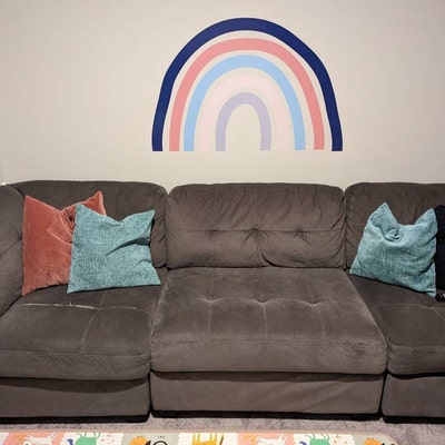 Large Rainbow Wall Decals Hand Drawn Rainbow Wall Sticker, Boho Rainbow, Multi Colored Rainbow