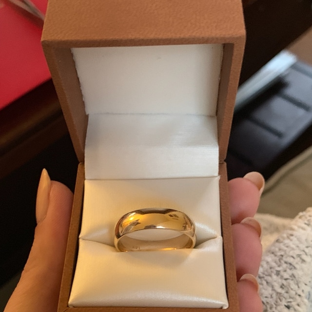 6mm 14K Solid Yellow Gold Milgrain Dome Wedding Bands 10K Gold / 11.25