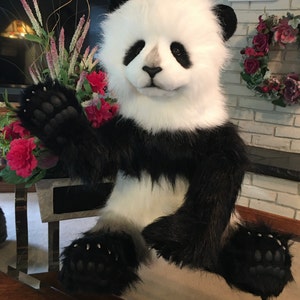 手作りパンダのぬいぐるみ：リアルなコレクター向けテディベア - Etsy 日本