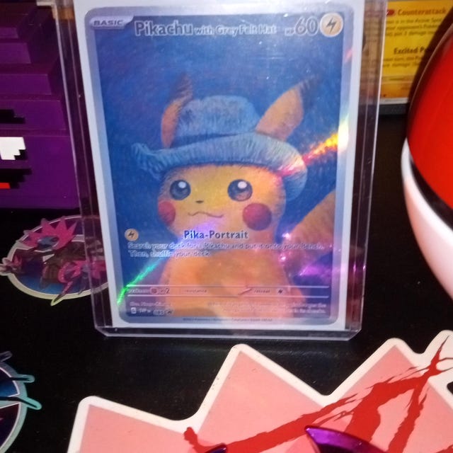 Pikachu with Grey Felt Hat ポケモンカード Pokémon Center × Van Gogh Museum Pikachu Felt Grey Hat Card