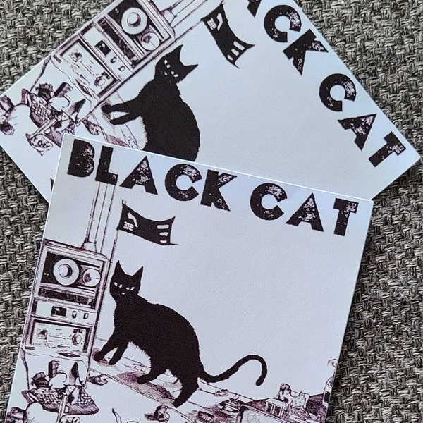 Cat Sticker American Traditional Style, Cool Cat Window Car Waterbottle ...