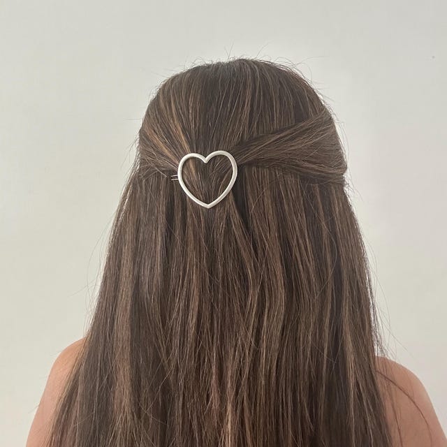 Metal Heart Hair Pin | Heart Hair Clip | Minimalist Hair Pin