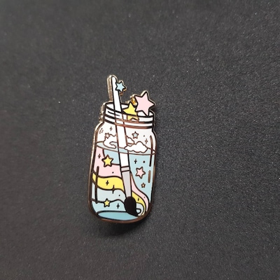 Watercolor Jar Hard Enamel Pin // Rainbow Magic Painter - Etsy