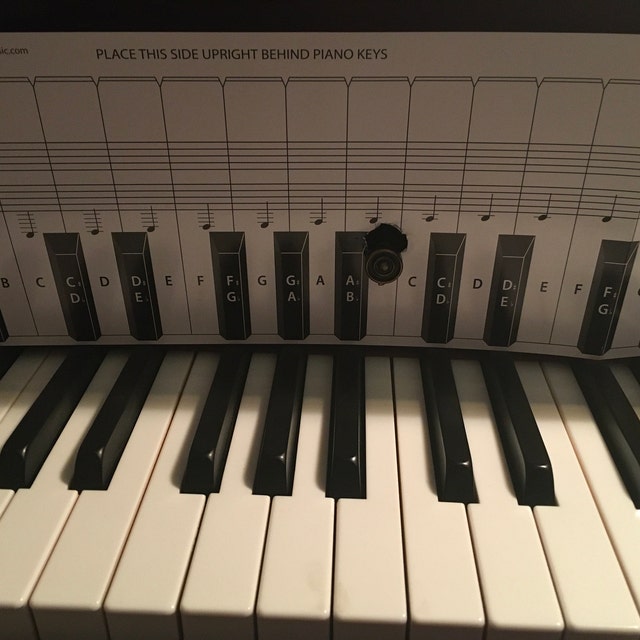 Piano & Keyboard Keytops Practice Keyboard & Note Chart - Fits Behind ...