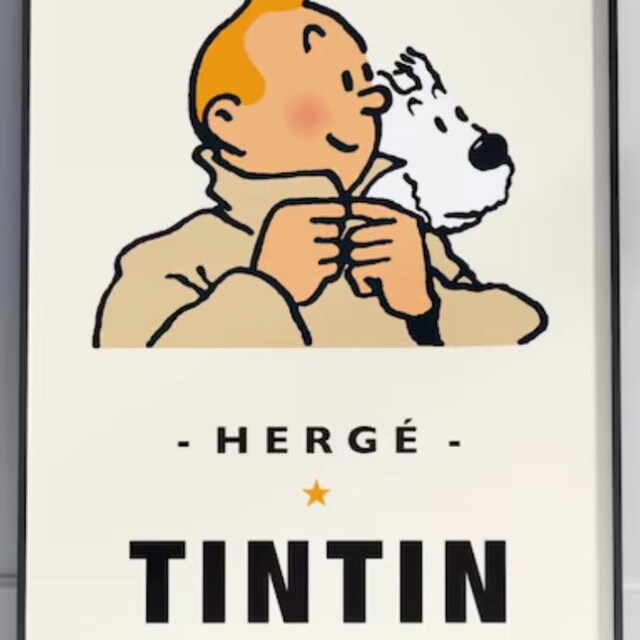The Adventures of Tintin Poster, Hergé Wall Art Print for Kids