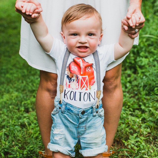 Farm birthday outfit boy sales
