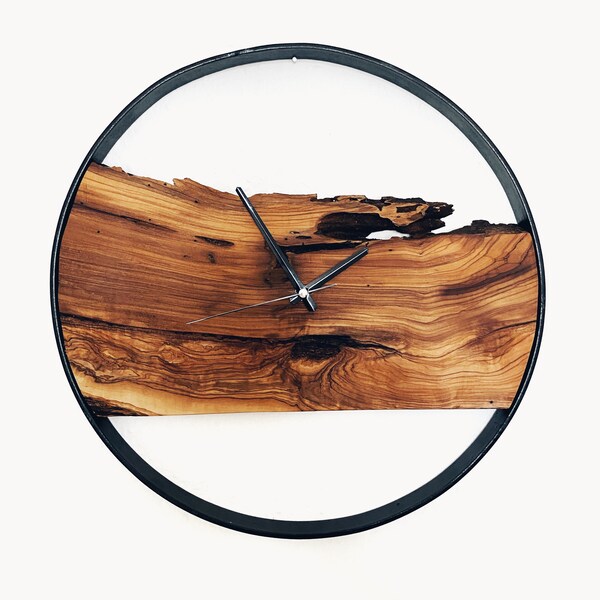18, Wood Clock, Tree Slice Clock, Natural Wood Clock, Wooden Wall Clock ...