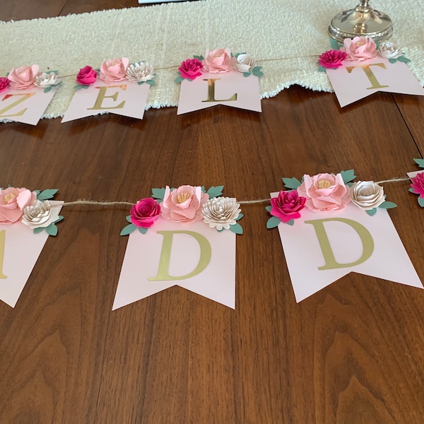 Paper Roses Banner Valentine's Day Decor, Red Paper Rose Banner, Beauty & the Beast First ...