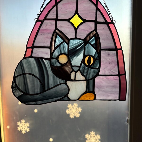 Starlight Cat Stained Glass Pattern | Suncatcher Template | PDF & PNG ...