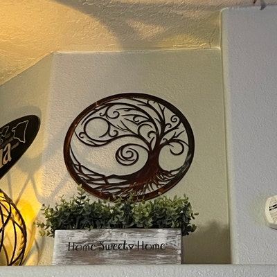 Enchanting Starry Night Tree of Life Metal Wall Art Modern Nature and
