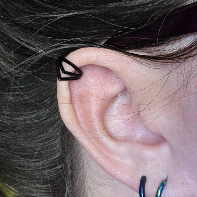 16g Clicker Triple Spike Conch Hoop, Conch Earring, Conch Ring
