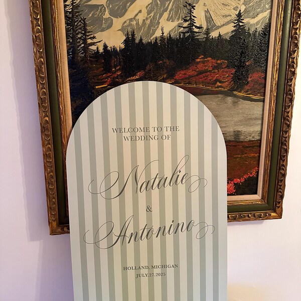 Custom Arched Welcome Sign, Wedding Welcome Sign, Arched Welcome Sign ...