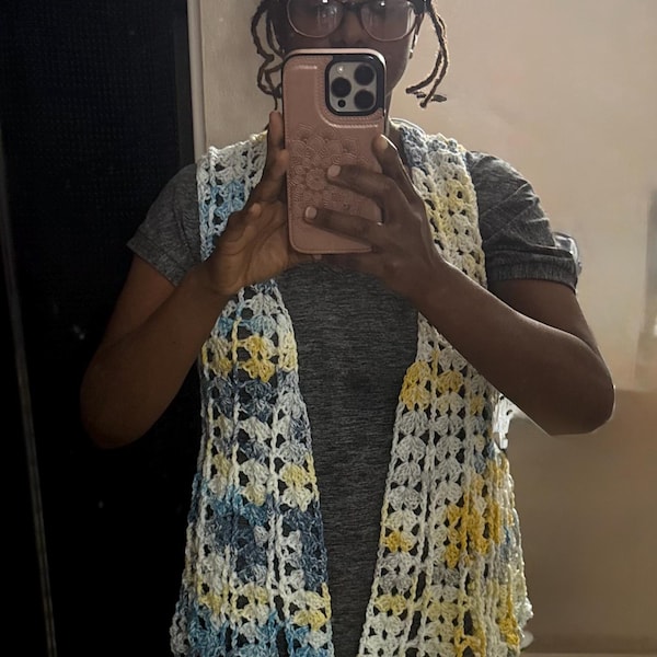 Crochet Pattern Long Crochet Vest Pattern Easy Leaf Stitch Vest