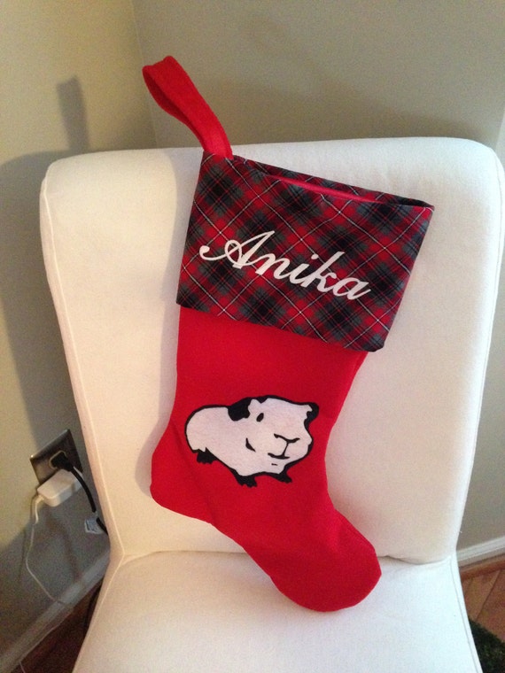 Customer photo of a pet with the Guinea Pig Christmas Stocking in Various Colors