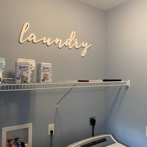 Laundry Letters Laundry Word Cutout Wooden Letters Sign Wall Hanging Room Decor ...