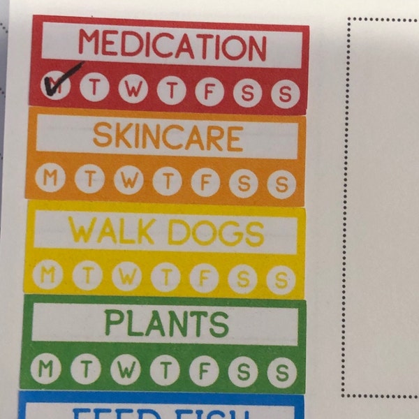 Custom Text/color Habit Tracker Stickers for Erin Condren Life Planner ...