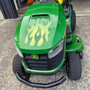 Flame Decals Carved Sunken Effect LIME For John Deere Riding - Foto 14