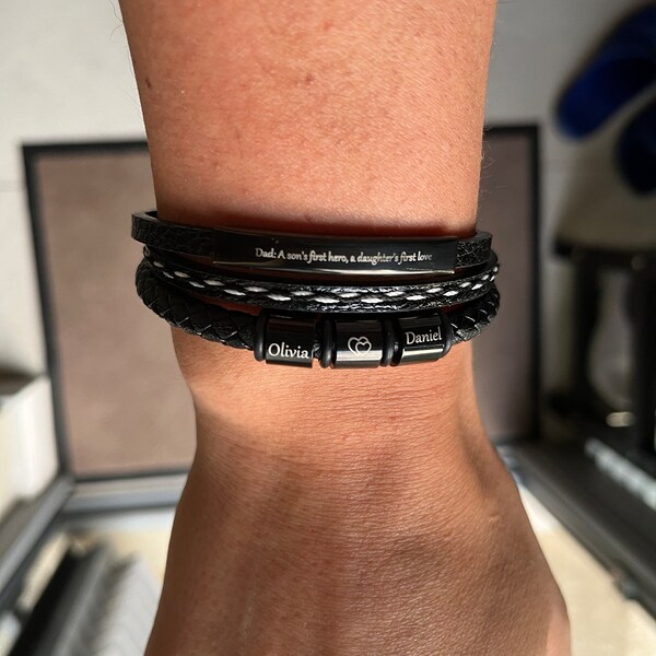 Mens Leather Bracelets Custom Men's Braid Leather Bracelet,mens