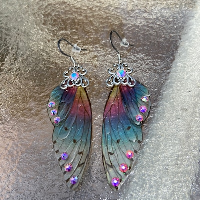 Sprite Fairy Wing Silver or Brass Earrings - Etsy