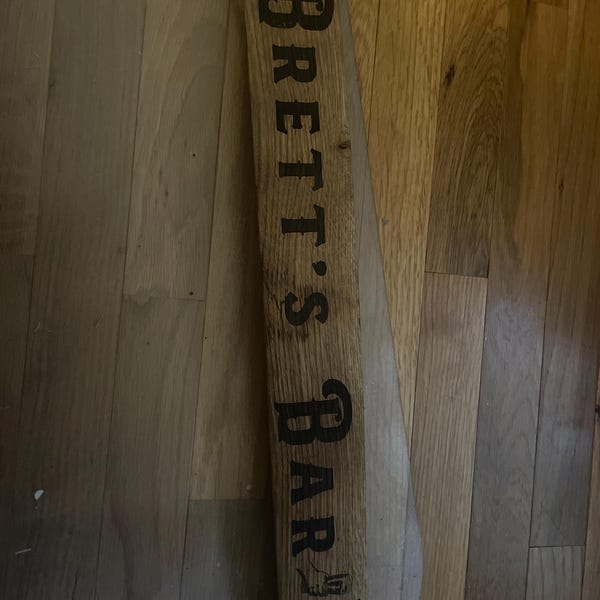 Personalized Whiskey Barrel Stave Sign: Engraved Family Name Wall Art ...