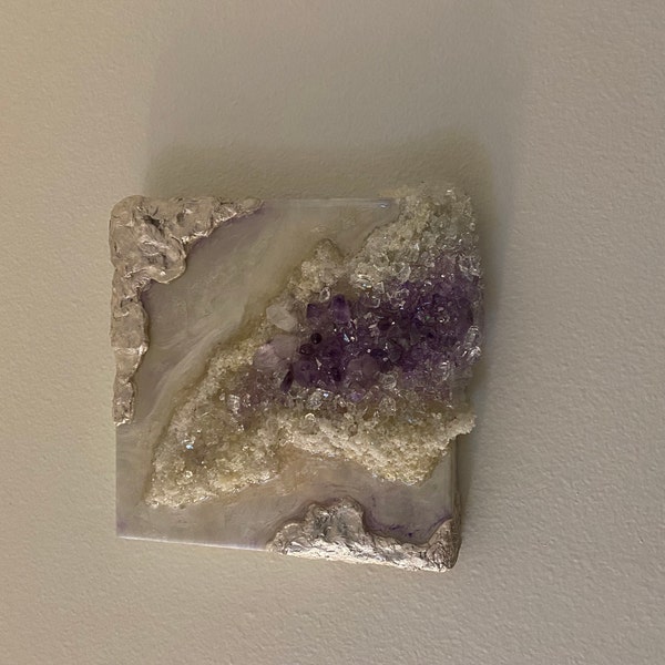 Crystal Resin 3d Geode Handmade Artwork Decor With Genuine Gemstones ...