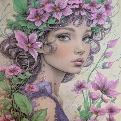 Flower Fairies Coloring Book Printable Coloring Page for Adult Coloring ...