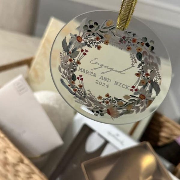 Just engaged christmas ornament