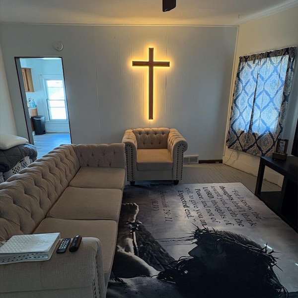 4' Backlit Wood Cross Easter Christian Wood Cross LED Backlighted ...