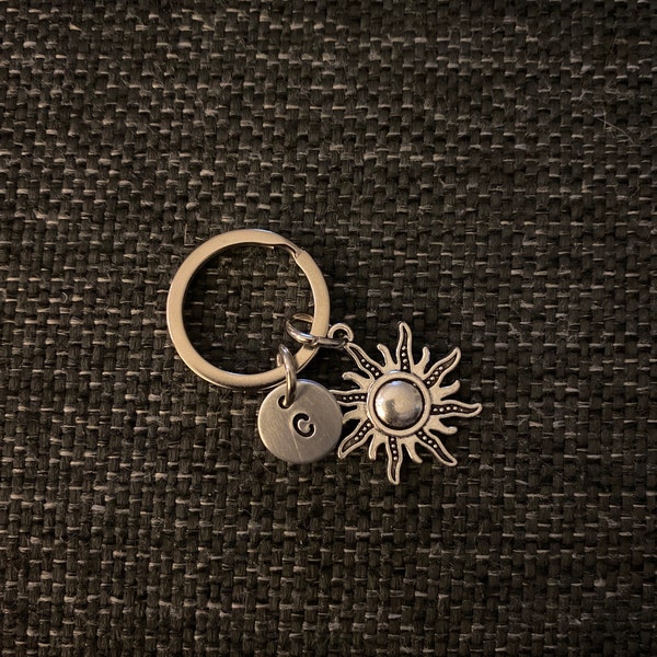 Sun Keychain, Initial Keyring, Sun Keyring, You Are My Sunshine ...