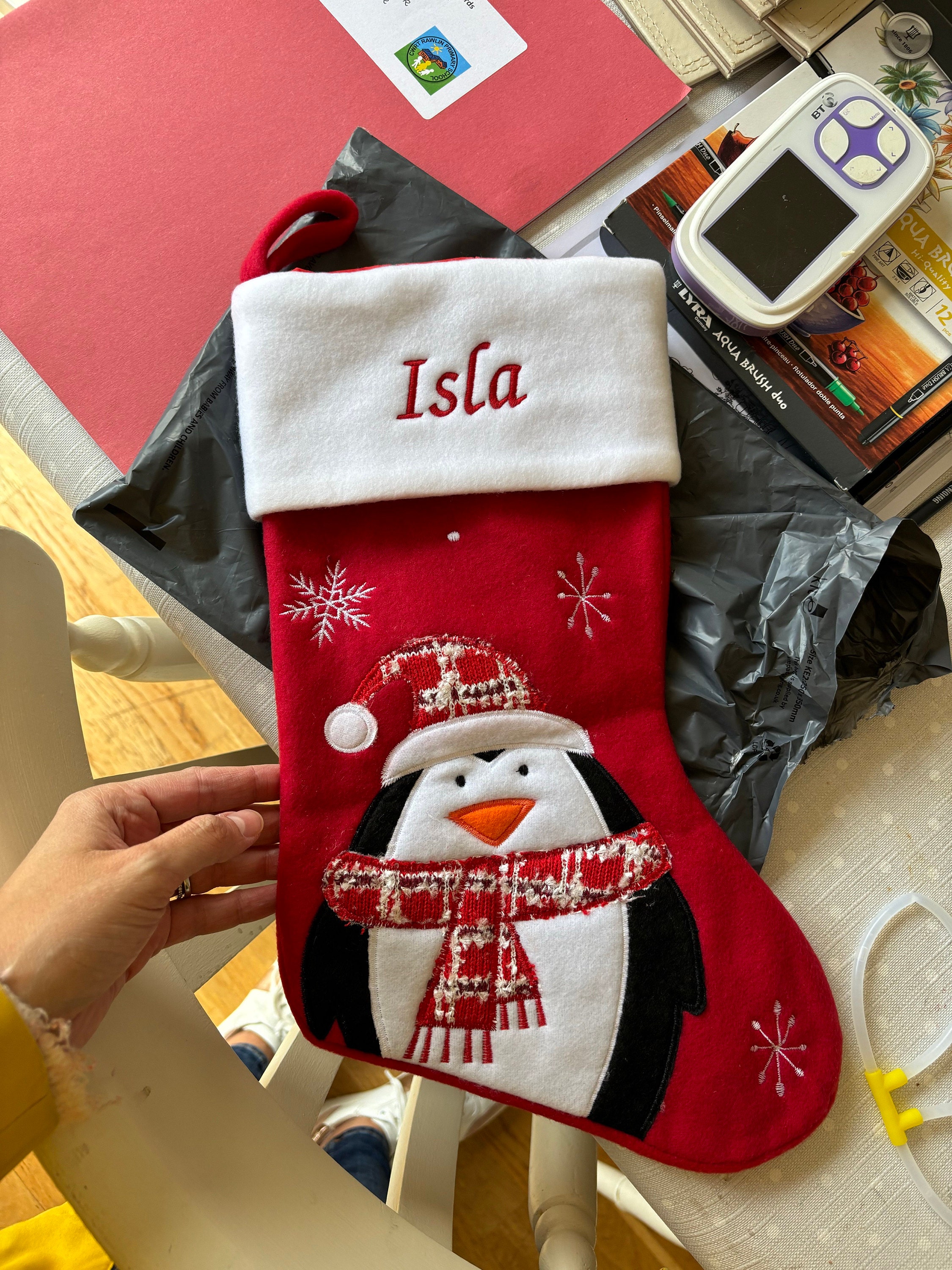 Luxury Deluxe Personalised Embroidered Christmas Fluffy Santa / Snowman / Penguin / Reindeer