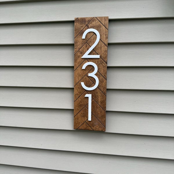 House Number Address Sign | Vertical House Numbers | New Home Decor ...