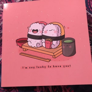 Cute Sushi Card Kawaii Card Cards for Her Cards for Him | Etsy