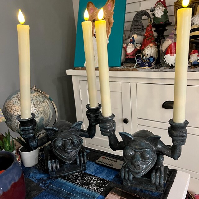 【最後の1点】ホーンテッド　ガーゴイル　伸びる部屋 Haunted Mansion Stretching Room Gargoyle Candle Holder | Gothic