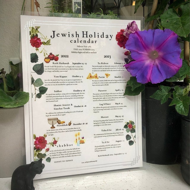 NEW* Jewish Holiday Calendar For 2022/2023 Hebrew Year 5783, 46 OFF