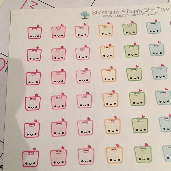 MINI Happy (or Sad) Scale Reminder Tracker Cute Kawaii Planner Stickers ...
