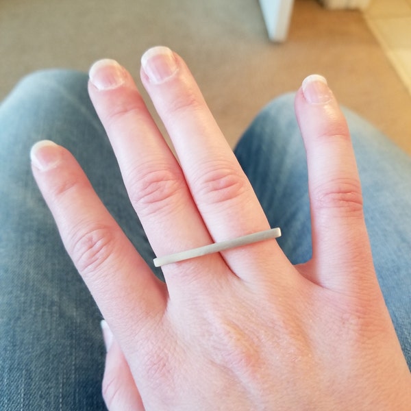 Double Finger Band Ring, Adjustable Ring, Minimal Ring, Double Band ...