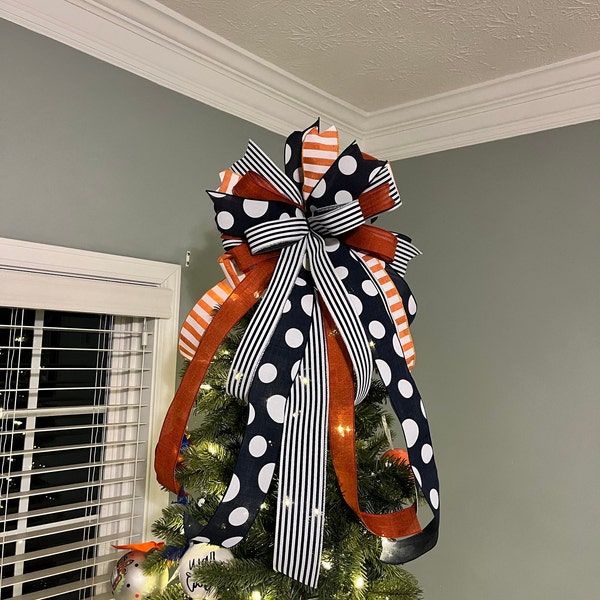 Christmas Tree Topper for 4ft Tree, Traditional Tartan Plaid Red Ribbon ...