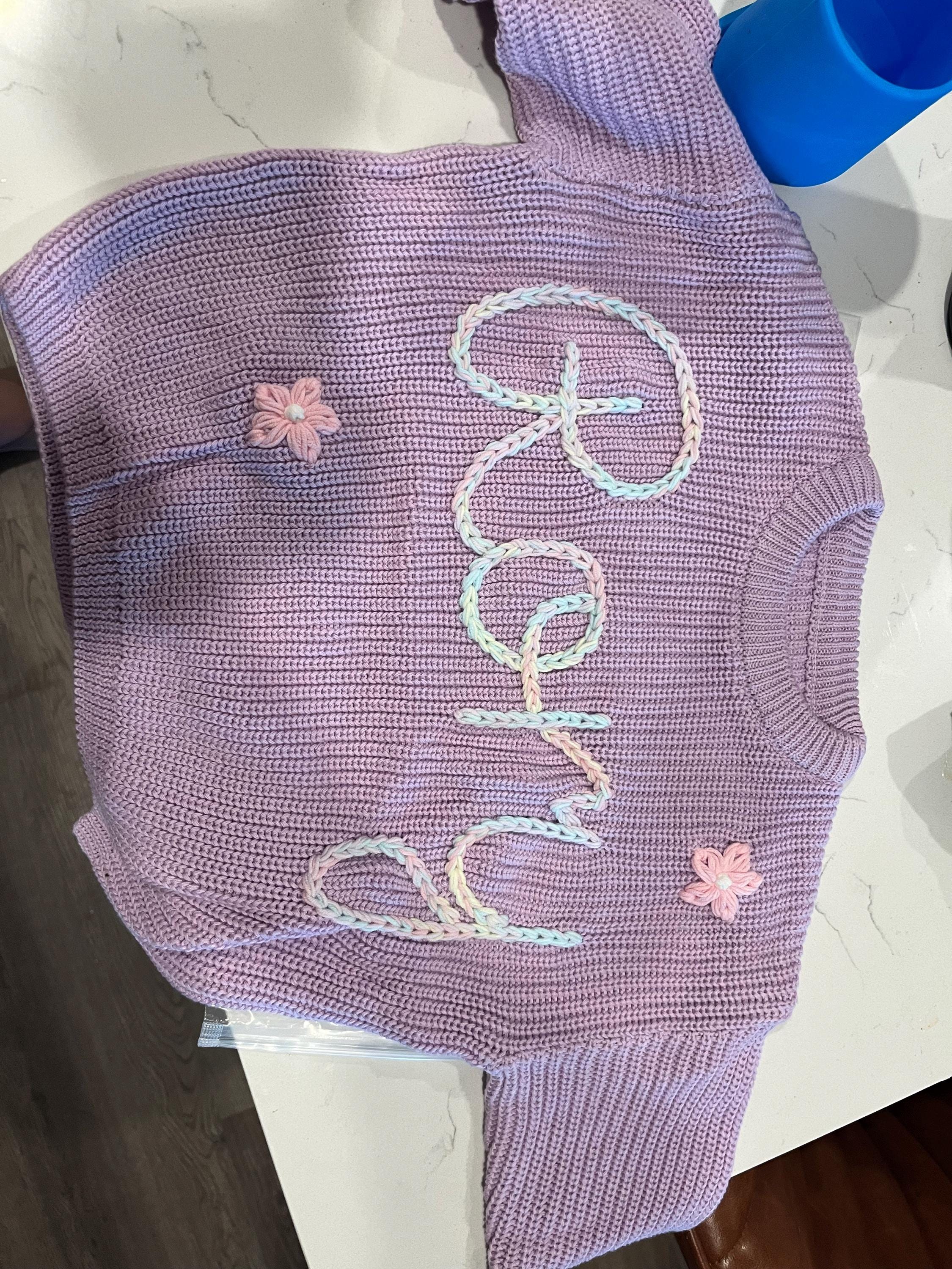 Custom Name Baby Sweater,Personalized Hand Embroidered Baby Sweater,Cute Baby Girls Sweater With Name,Baby Shower Gift,Christmas Gift Baby
