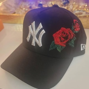 New York Yankees Black Hat: Hand-jeweled Swarovski Crystal  display picture 3