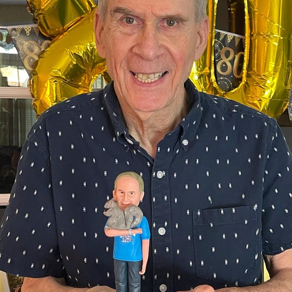 Donna's Etsy review photo of a Personalized clay statue